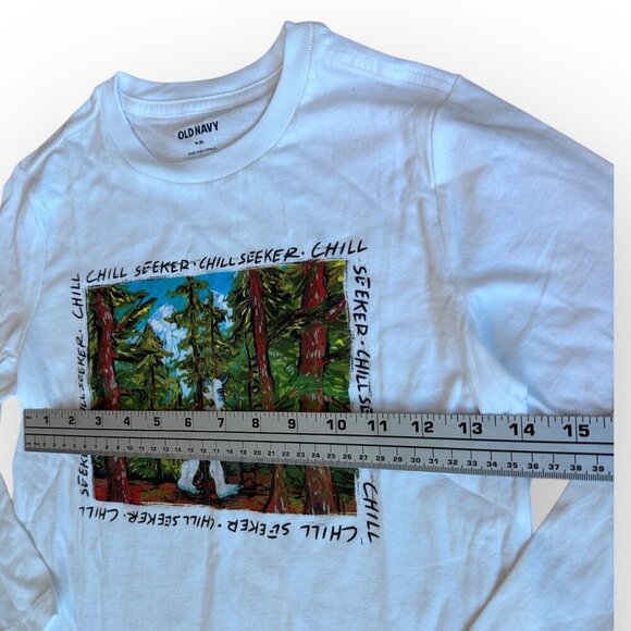 Old Navy Chill Seeker Yetti Graphics TShirt Long Sleeves Kids Size Boy Medium 8Y - Picture 6 of 11